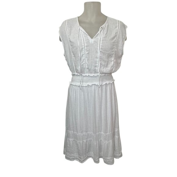 NWT Rails Womens Ashlyn Dress Sz S White Lace Detail Linen Rayon Blend $188 - Picture 2 of 10
